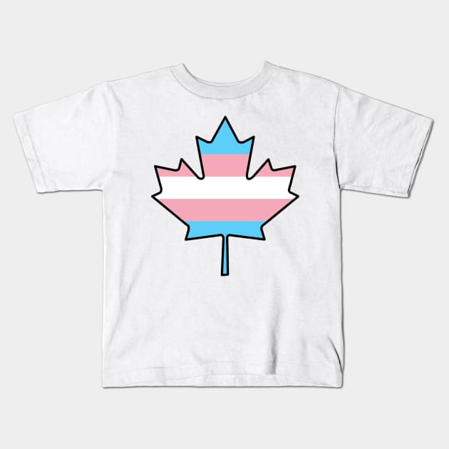 Maple Leaf Trans Pride! Kids T-Shirt by somekindofguru